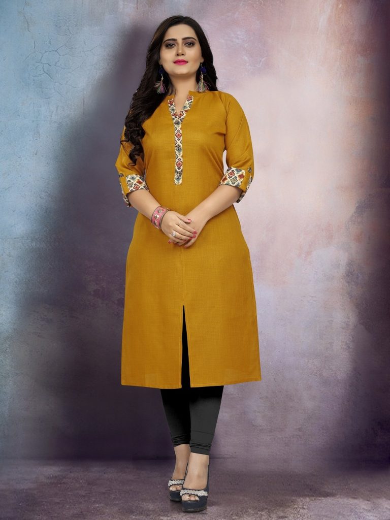 Buy Span Yellow Embroidered A Line Kurta for Women's Online @ Tata CLiQ