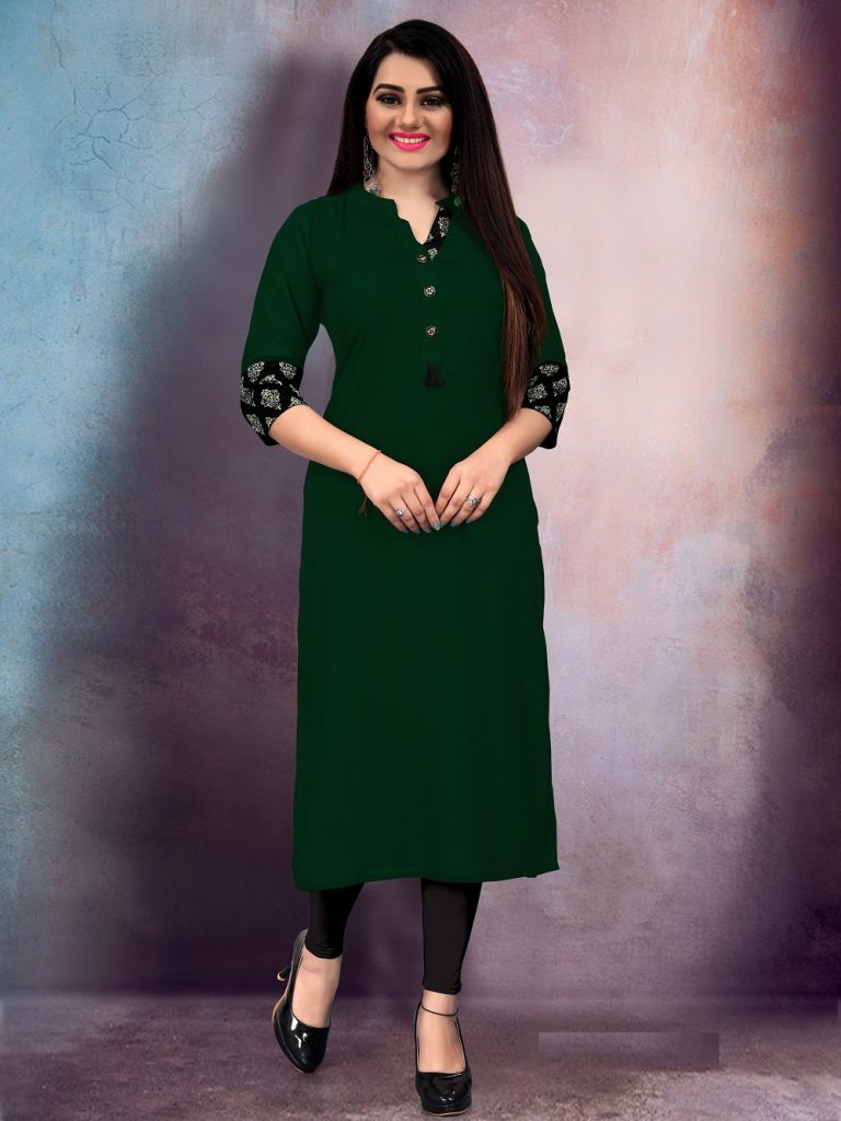 Casual Wear Printed Kurti For Women In Teal Green Hue | Kurti designs,  Tunic designs, Designer kurtis online